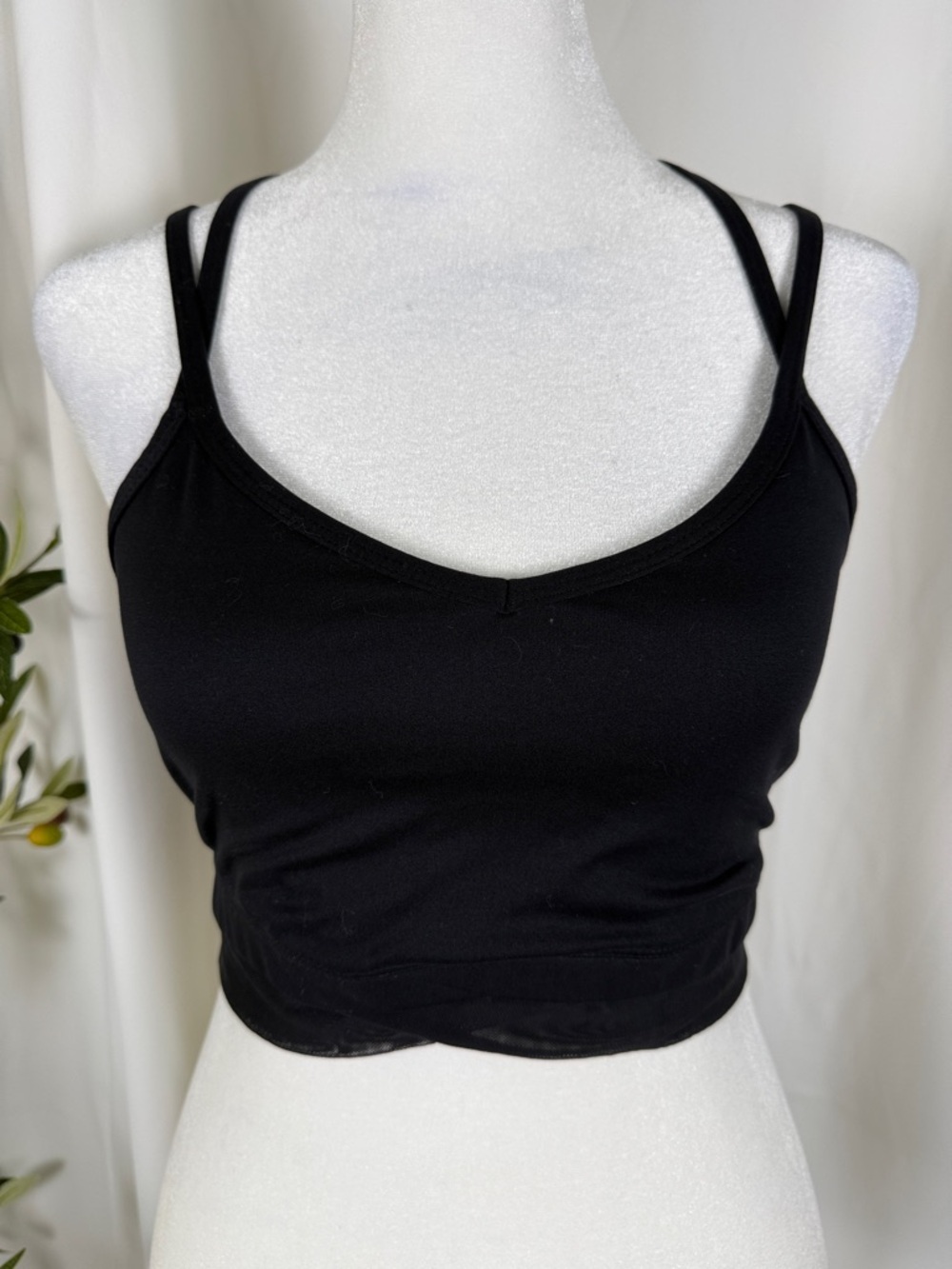 All In Motion Double Strap Mesh Detail Cross Back Sports Bra Sz S (A1)